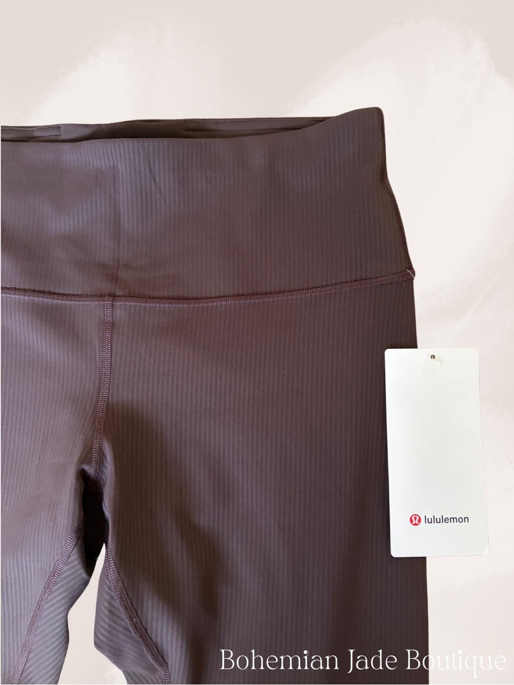 Lululemon Wunder Train Ribbed High-Rise Crop 23” Leggings NWT Size 10 Espresso - Picture 8 of 9